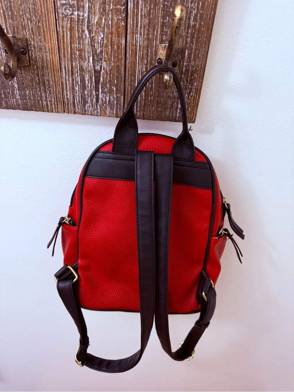 Juicy Couture Red Backpack with Black Trim and Gold Logo